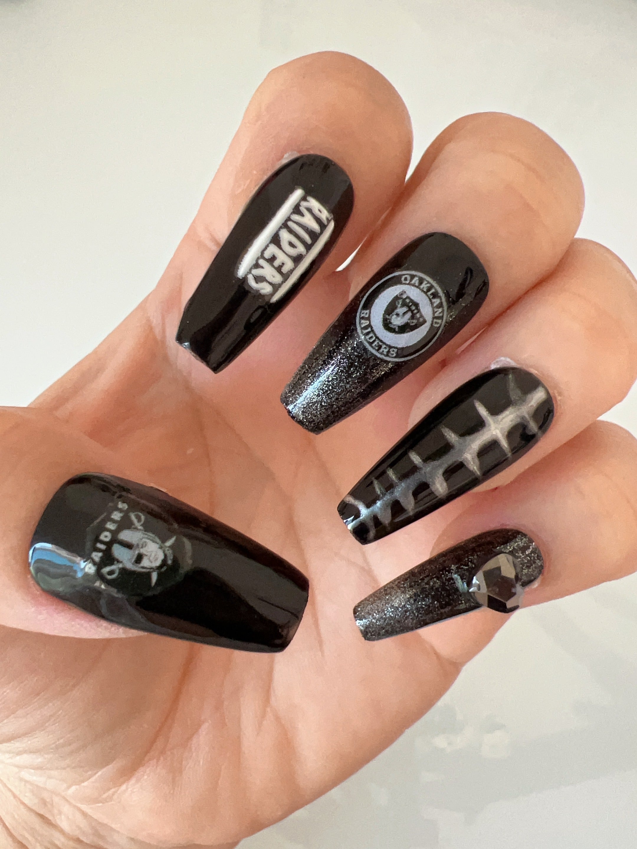 Raider Nation Glam Press On Nails