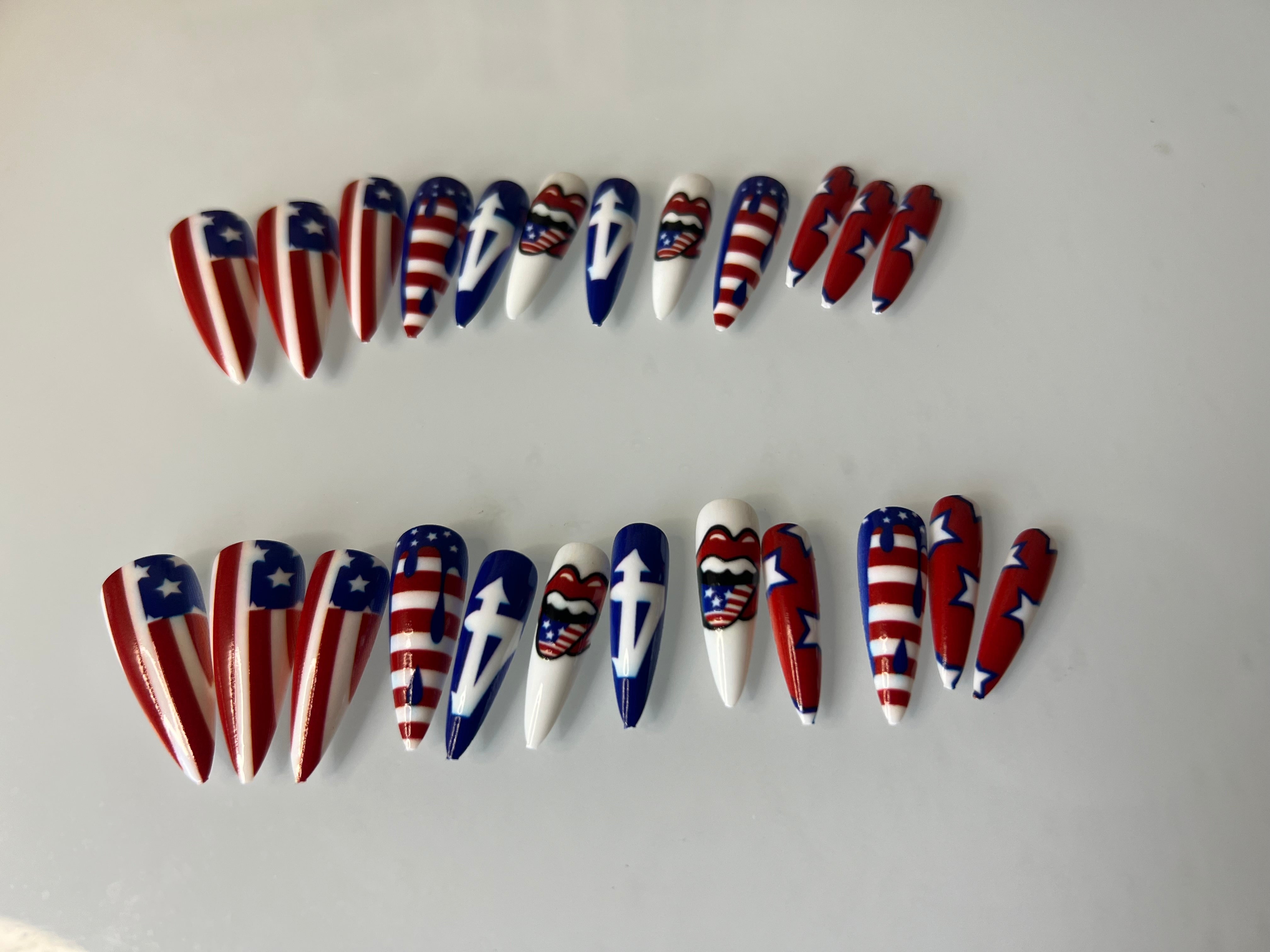 Independence Day Press On Nails