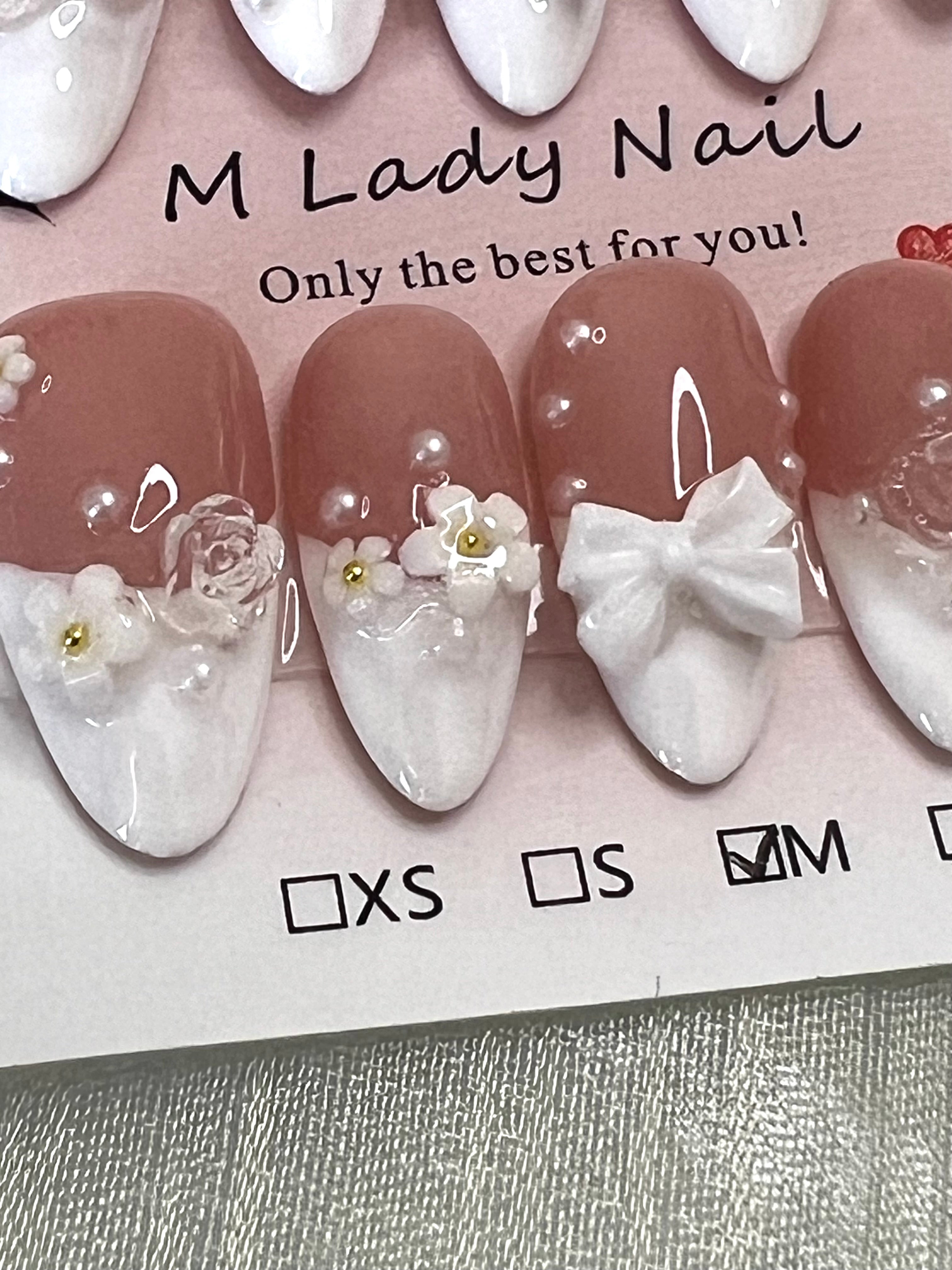 Bridal Blossom Press On Nails