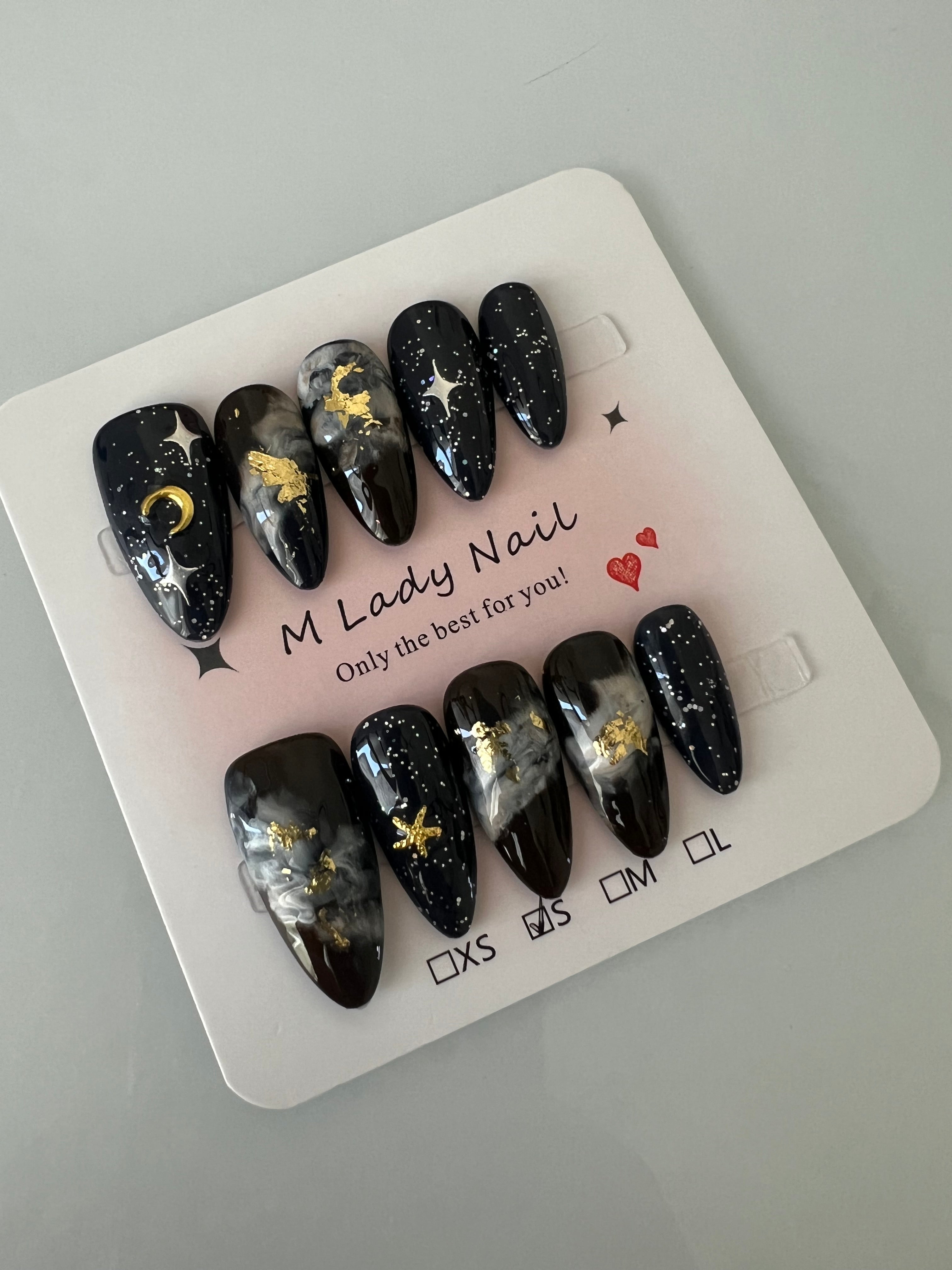 Cosmic Galaxy Moonlight Press On Nails