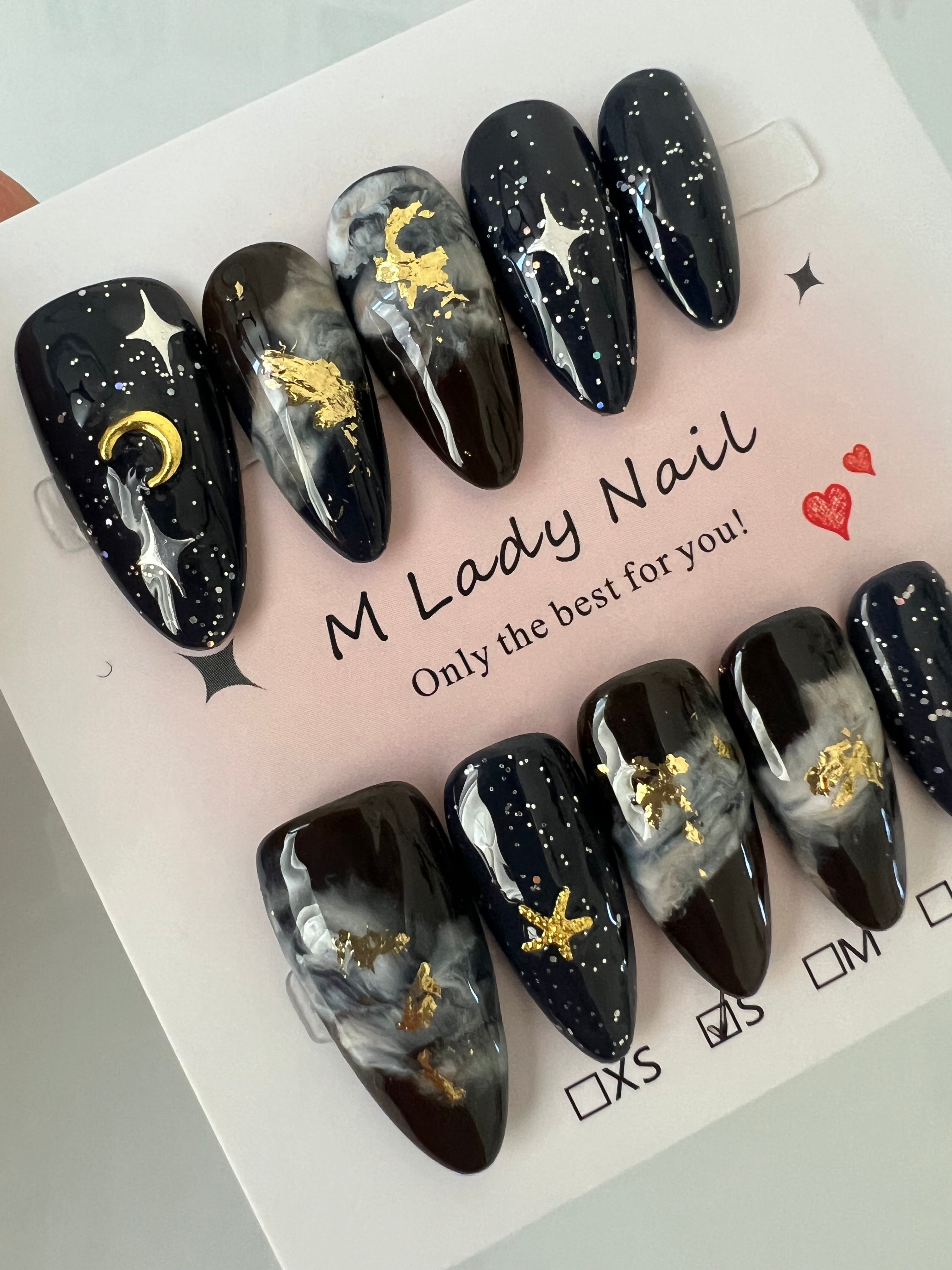 Cosmic Galaxy Moonlight Press On Nails