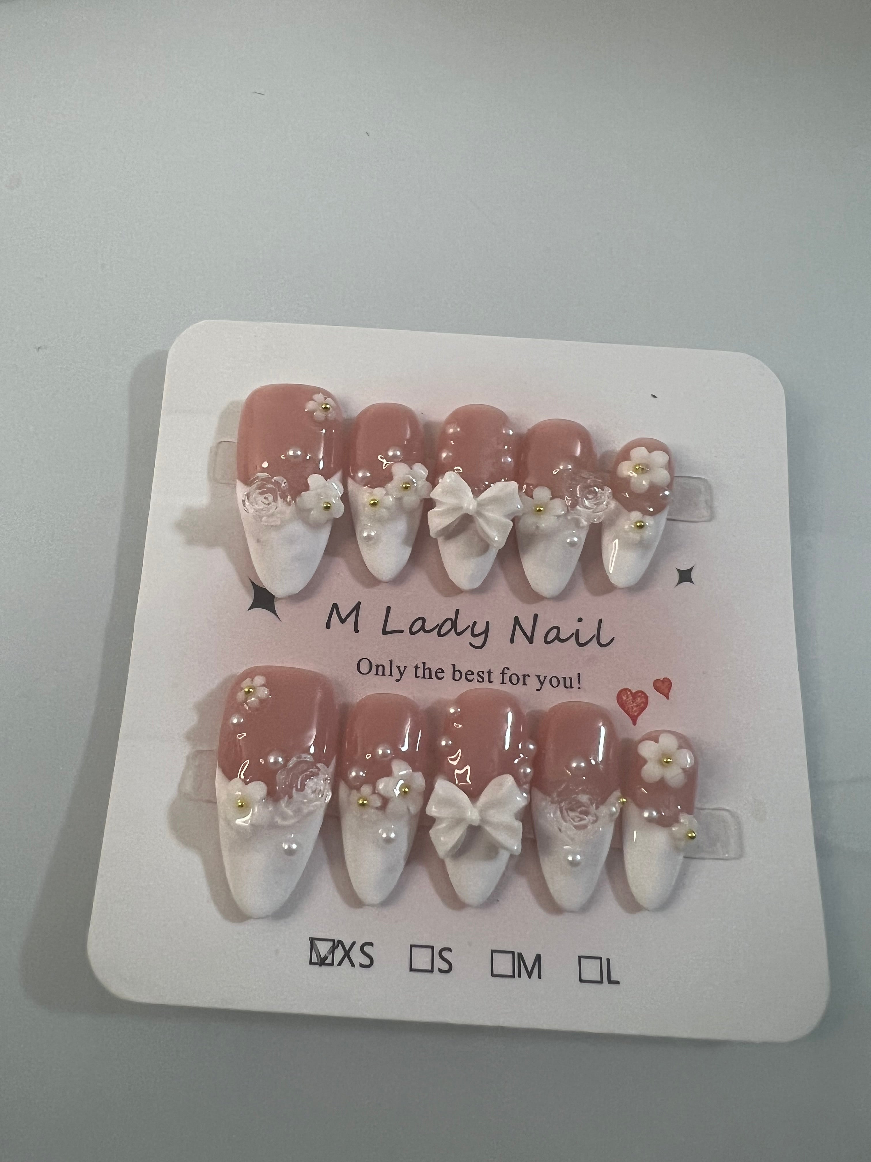 Bridal Blossom Press On Nails