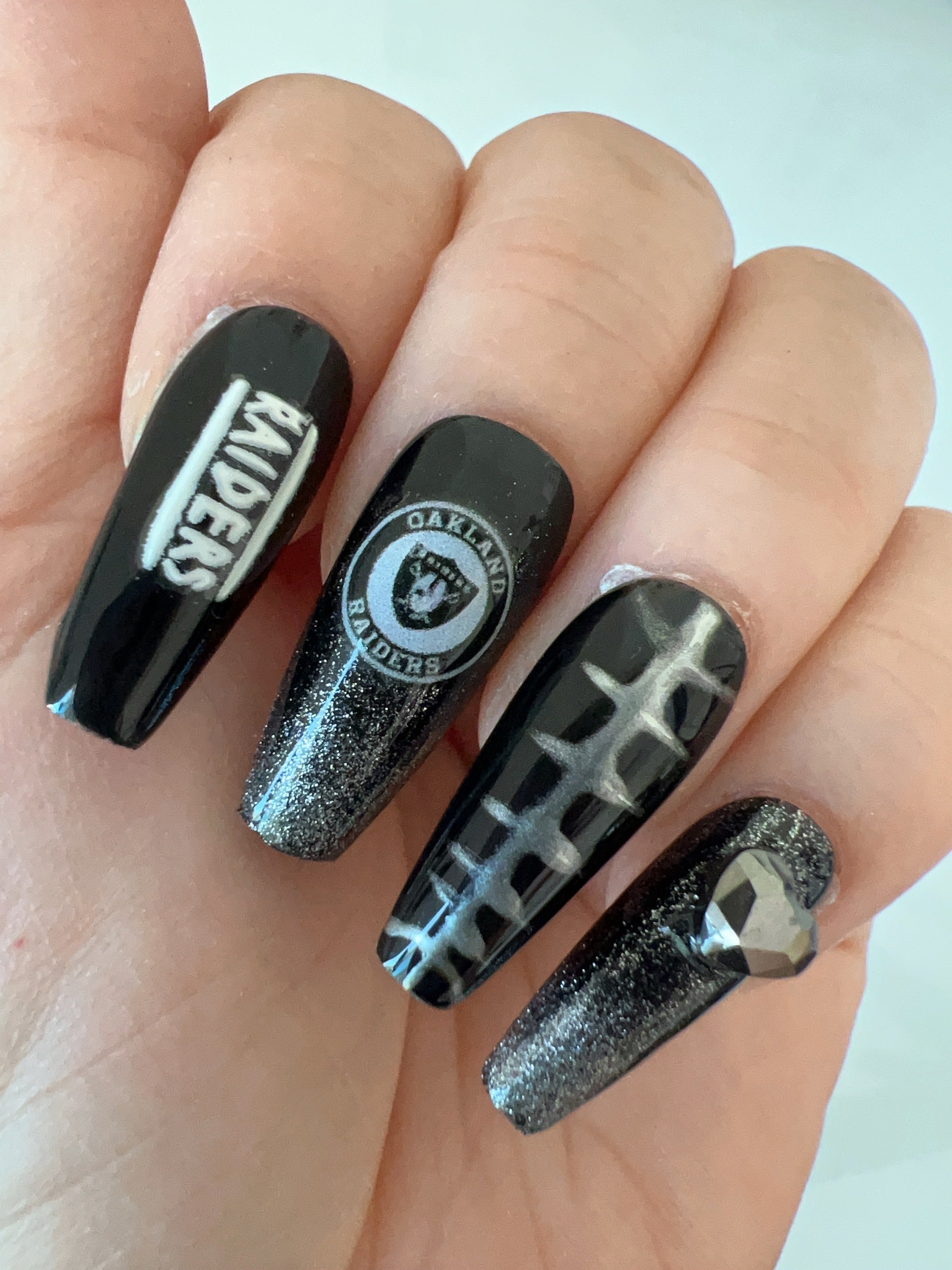 Raider Nation Glam Press On Nails